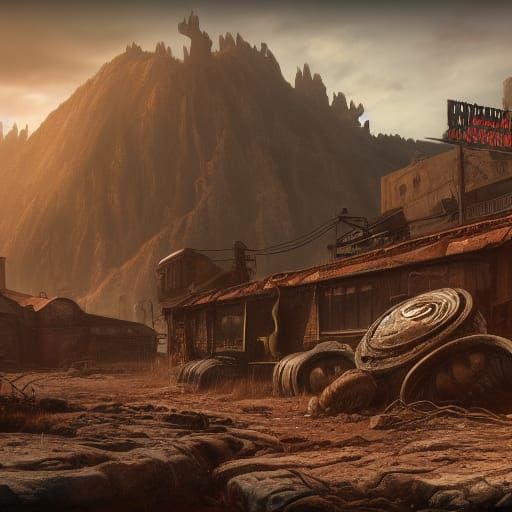 Detailed Fallout Matte Painting in Deep Color