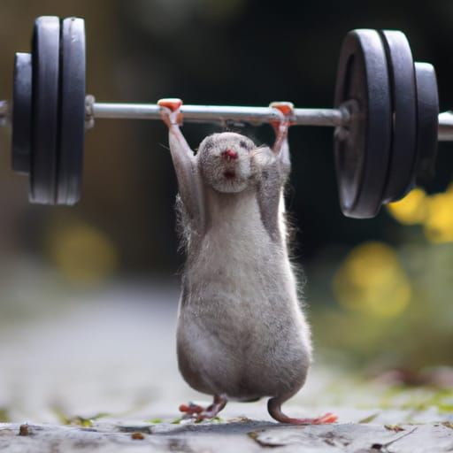 Rat Lifting Weights, Professional Photography