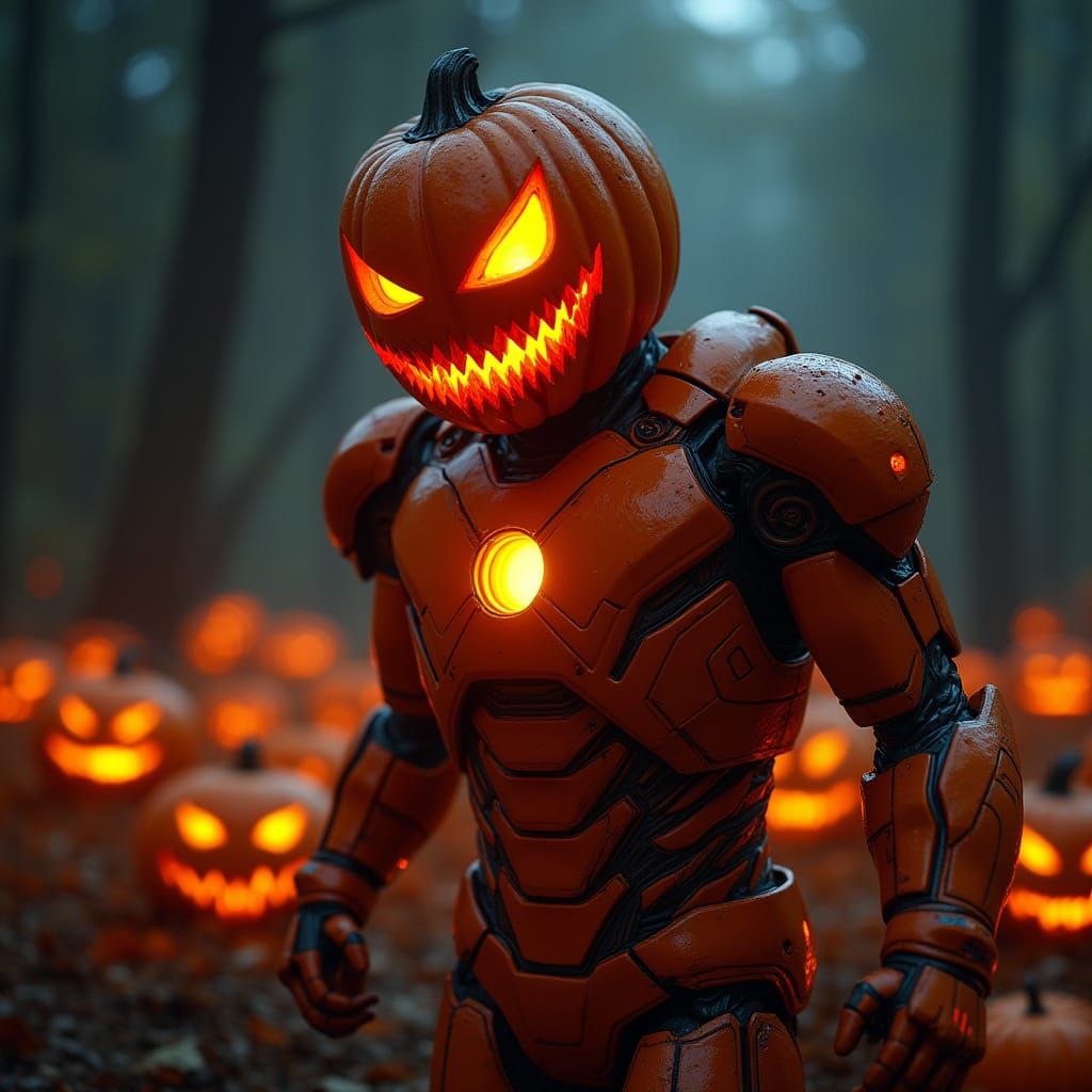 Iron Man Fuses With Scary Pumpkin Suit