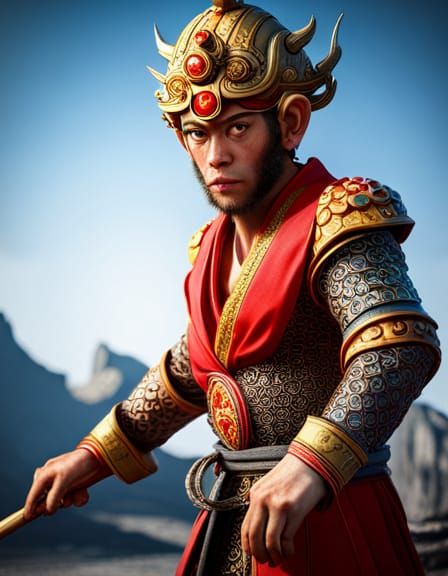 Sun Wukong: Chinese Monkey King Portrait in 3D