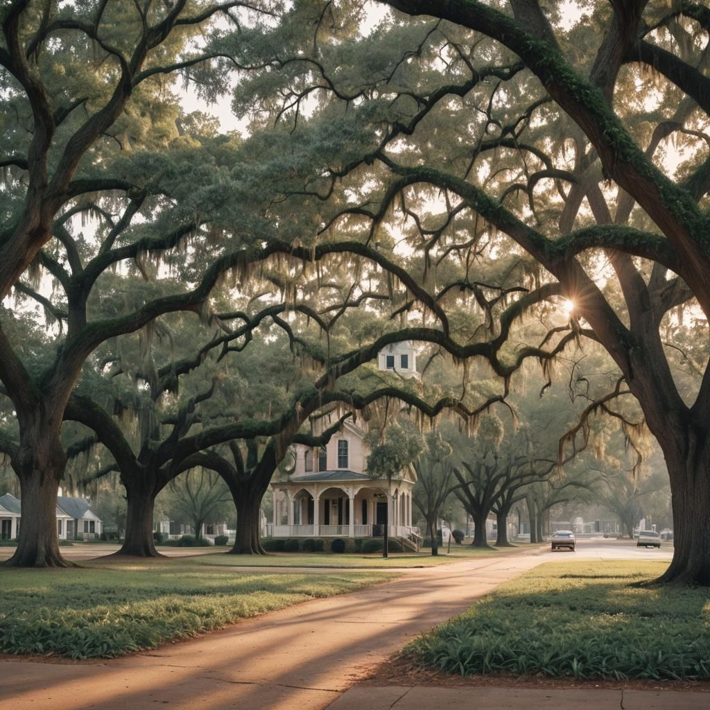 Southern Gothic Town Square in Hernando, Mississippi
