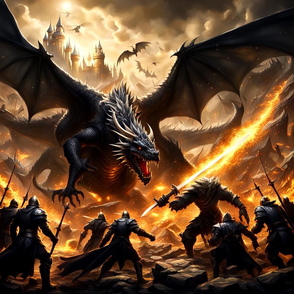 Epic Fantasy Battle: Army vs Dragons