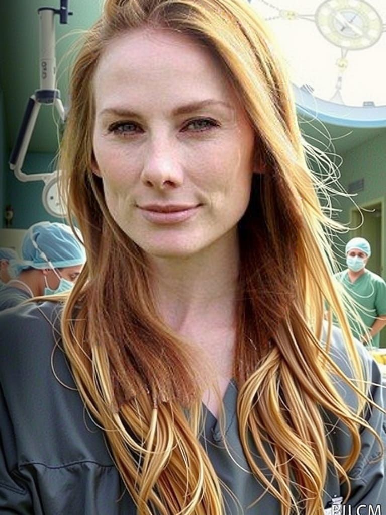 Surgeon in Operating Theatre: A Realistic Medical Portrait