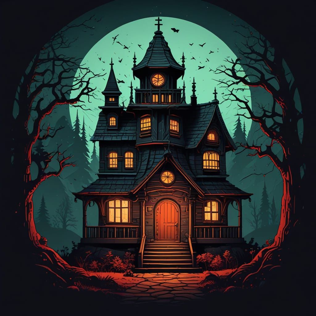 Grimdark Scenes in Retro Illustration Style