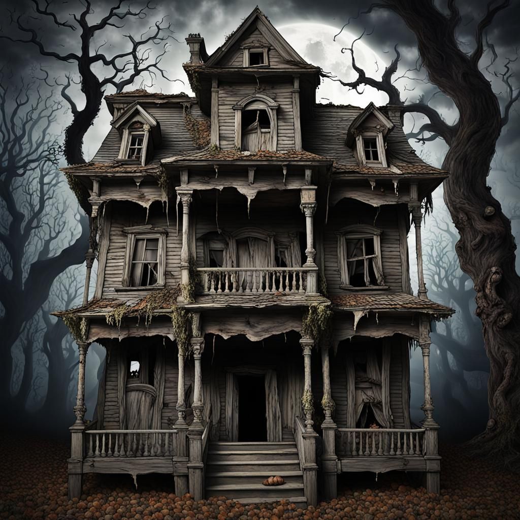 Eerie Upside-Down Haunted House