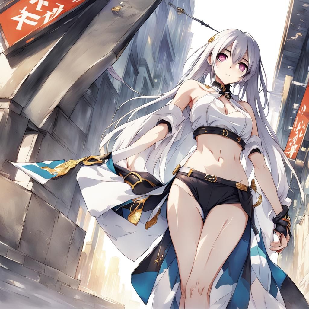 Anime-Style Underboob Key Visual