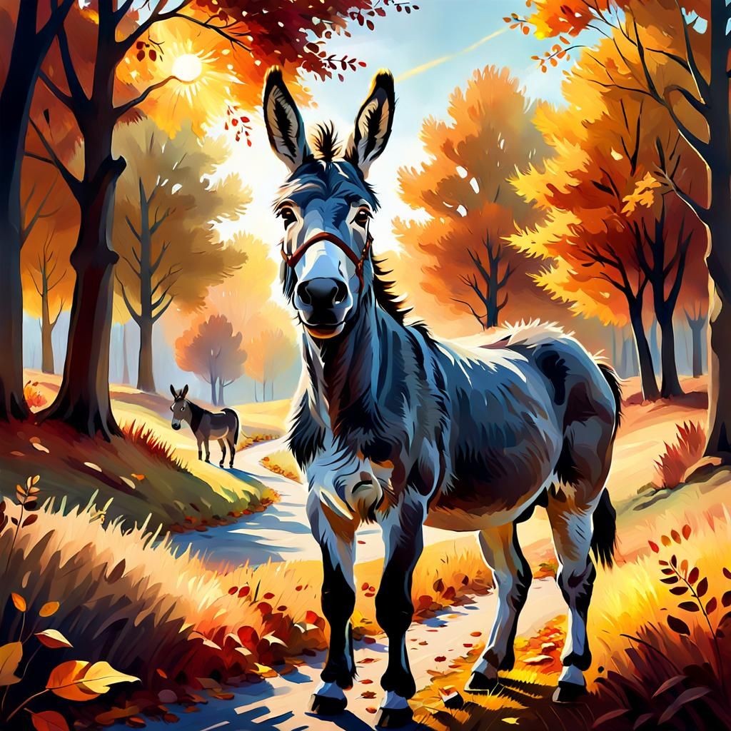 Painting of a  donkey