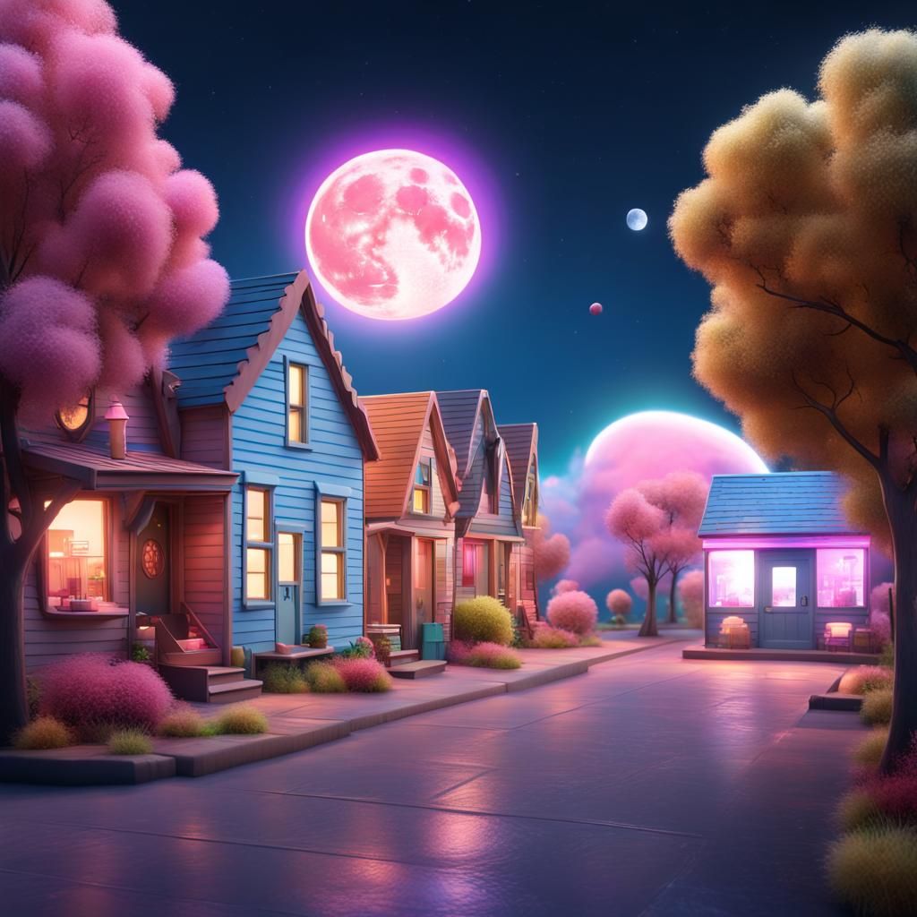 Sweet Town: Cookie Houses and Candy Moon