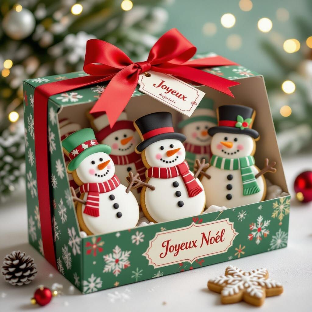 Festive Snowman Cookie Box for Holidays