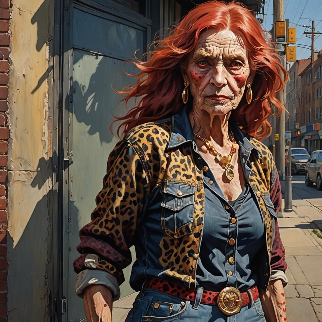 Striking Portrait with Bold Colors and Gilded Highlights