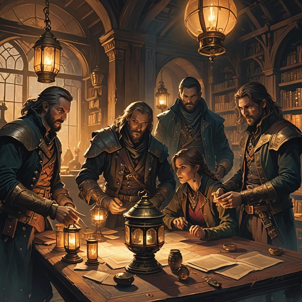 Rogues Planning in Secret Lair: Fantasy Matte Painting