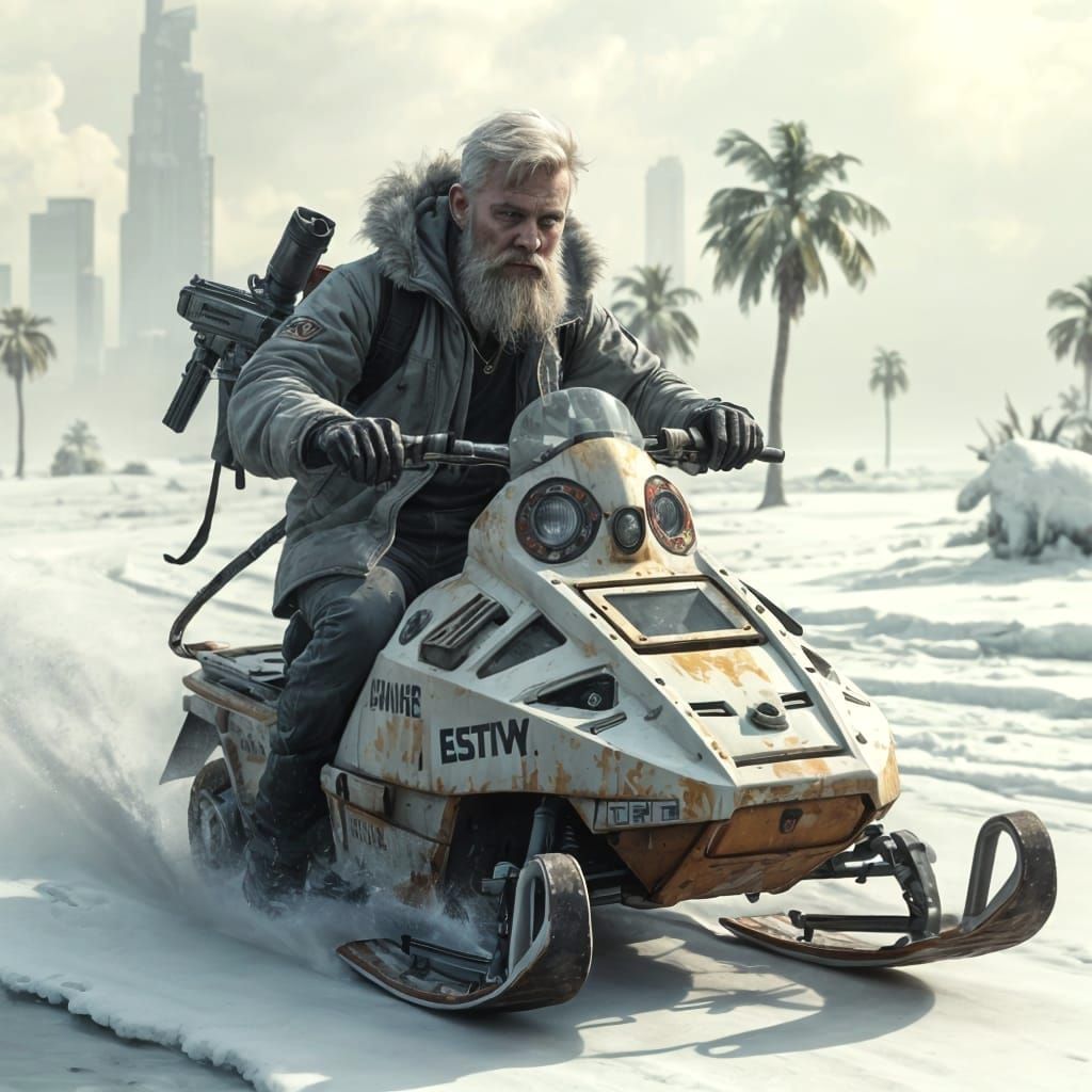 Cyberpunk Dystopian Wasteland in Toxic Muted Green