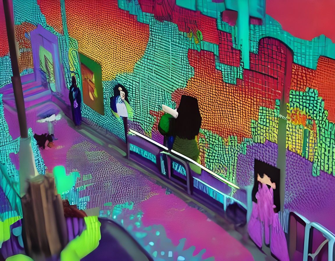 Woman's Chromosomes in Futuristic Collage Art