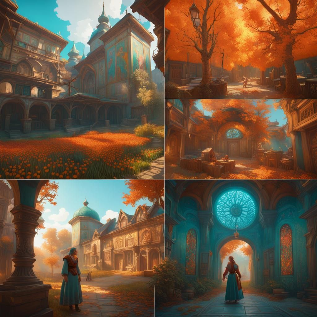 Ukrainian Folk Tale Art in Art Nouveau Style