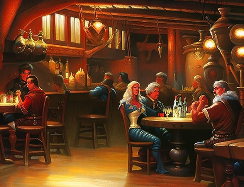Fantasy Tavern Interior in Classic Style