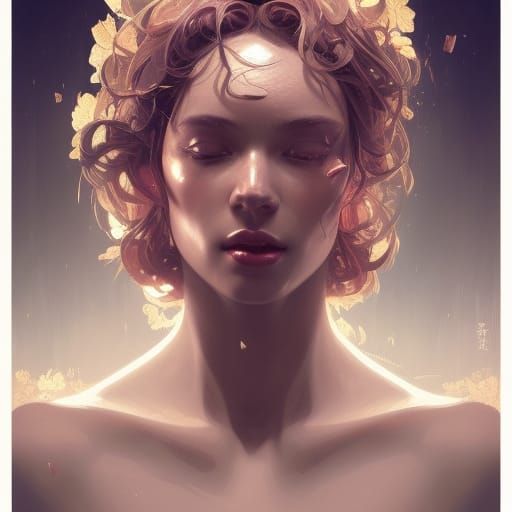 Beautiful Woman's Dying Vision, Hyperdetailed Portrait