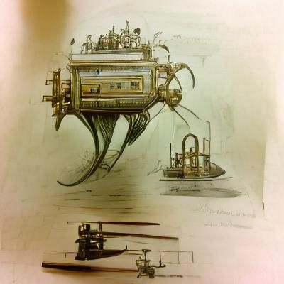 Edwardian Time Machine Scientific Illustration Concept Art