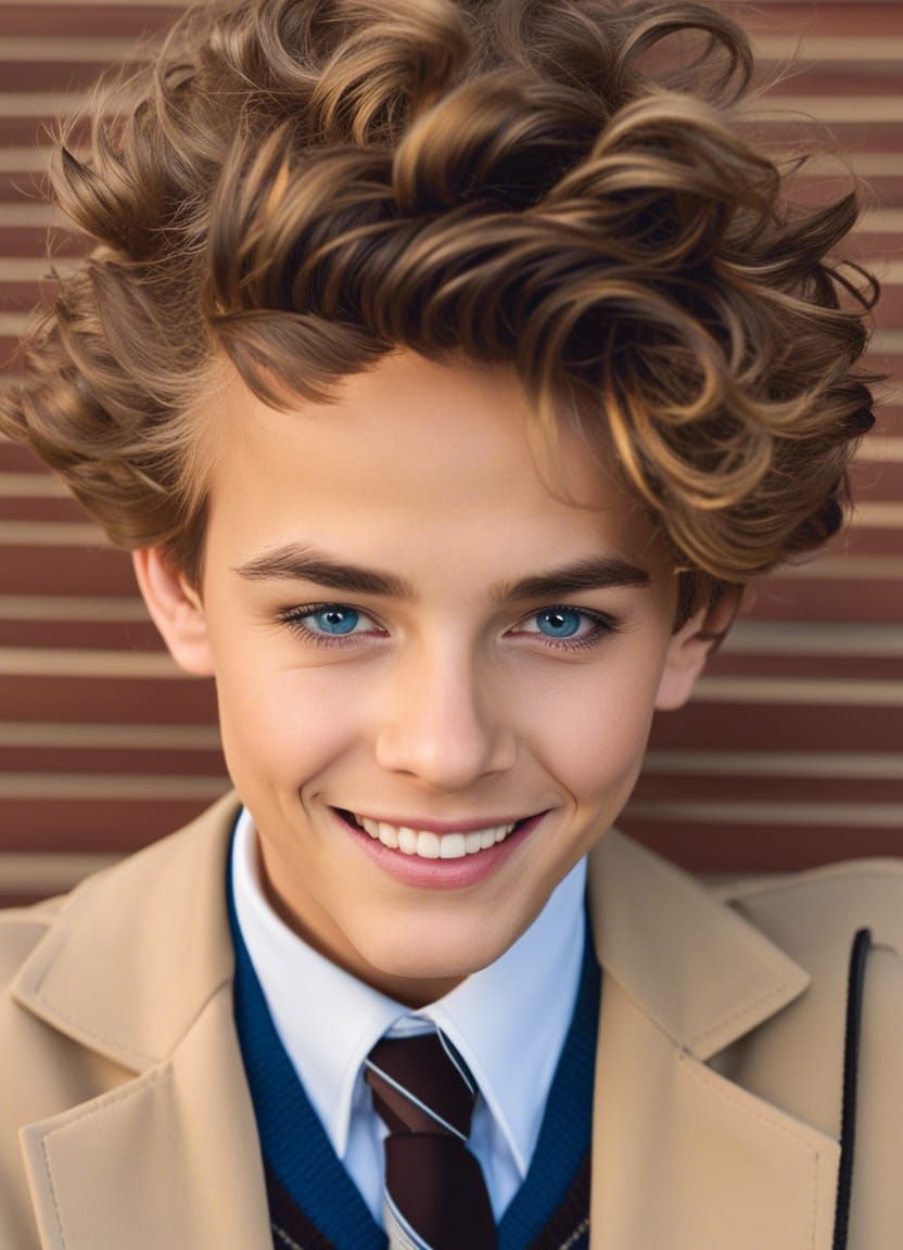Teenage Boy Selfie in School Uniform with Braces