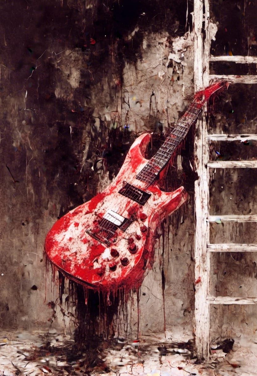 Melting Red Guitar Inspired by Dali