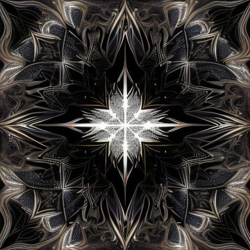 Hyper Realistic Fractal Mirage in Gold and Silver