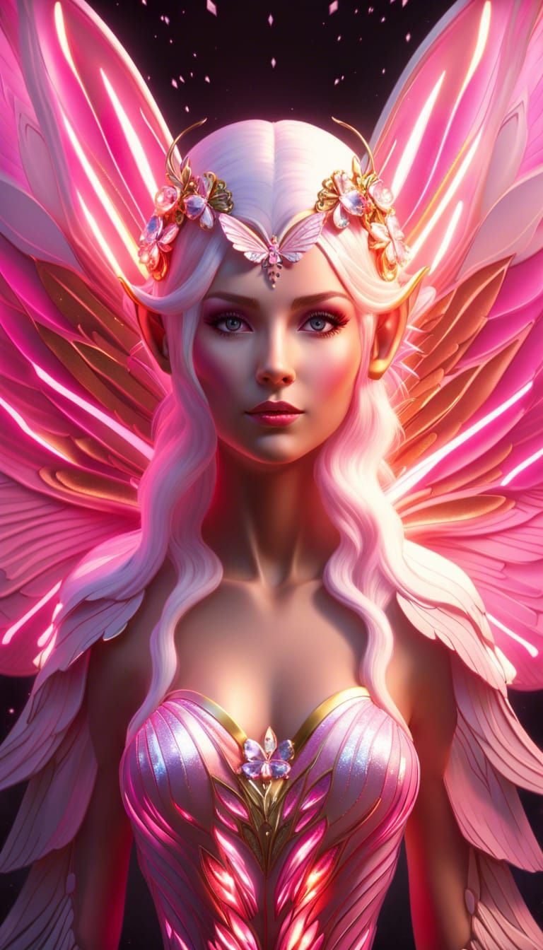 Sparkly Fae Princess with Butterfly Wings
