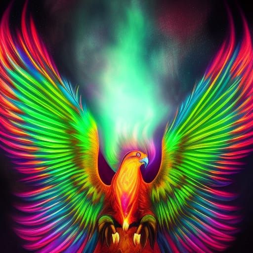 Radiant Phoenix in Hyperrealistic Fantasy Art