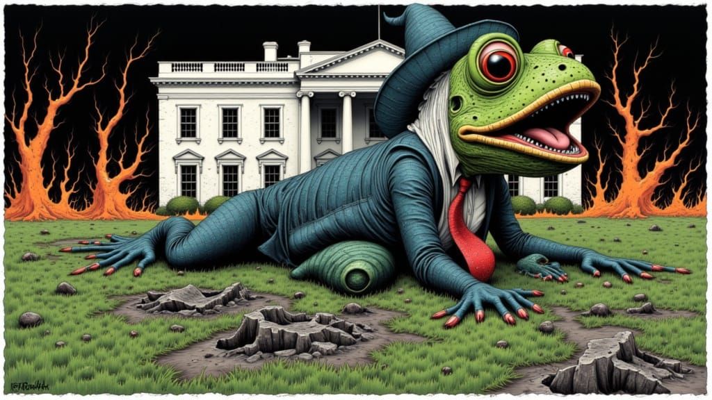 Wacky Inflatable Frog Party at White House