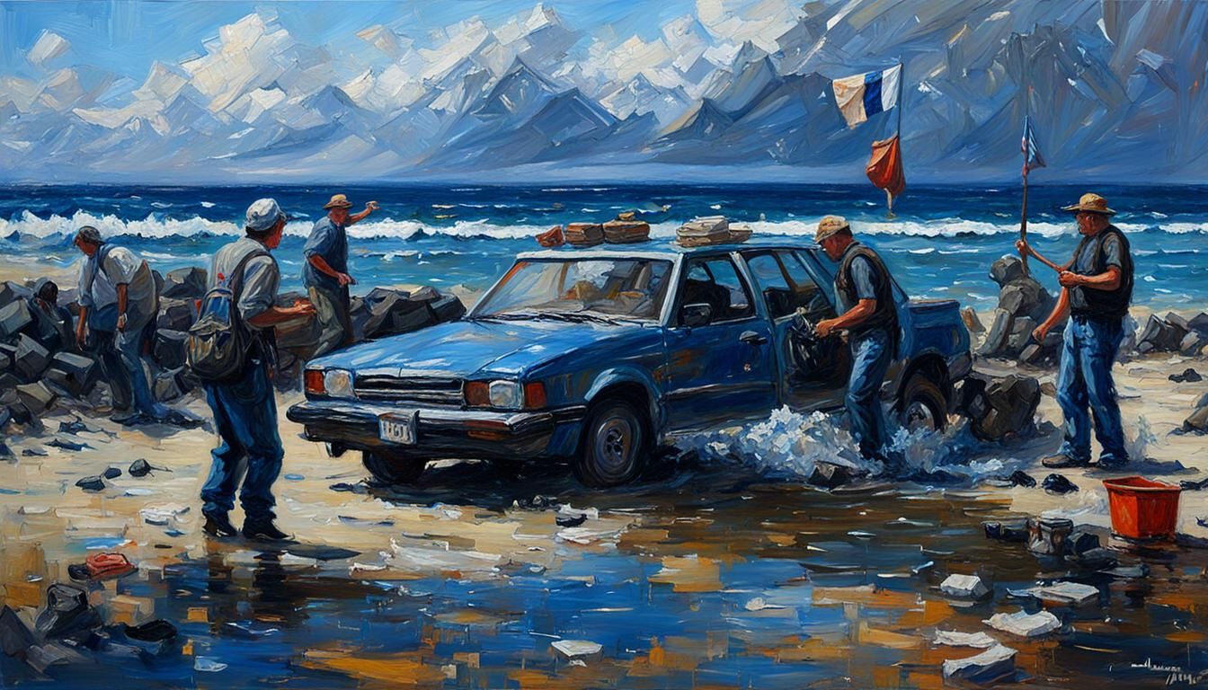 Surreal Event as Oil Painting