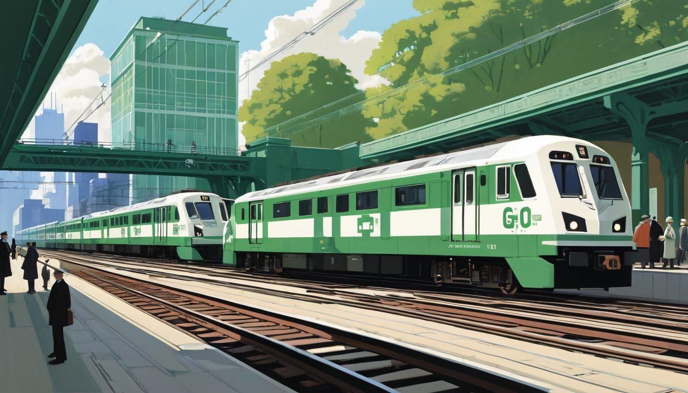 Surreal GO Train in Toronto as Impressionist Painting