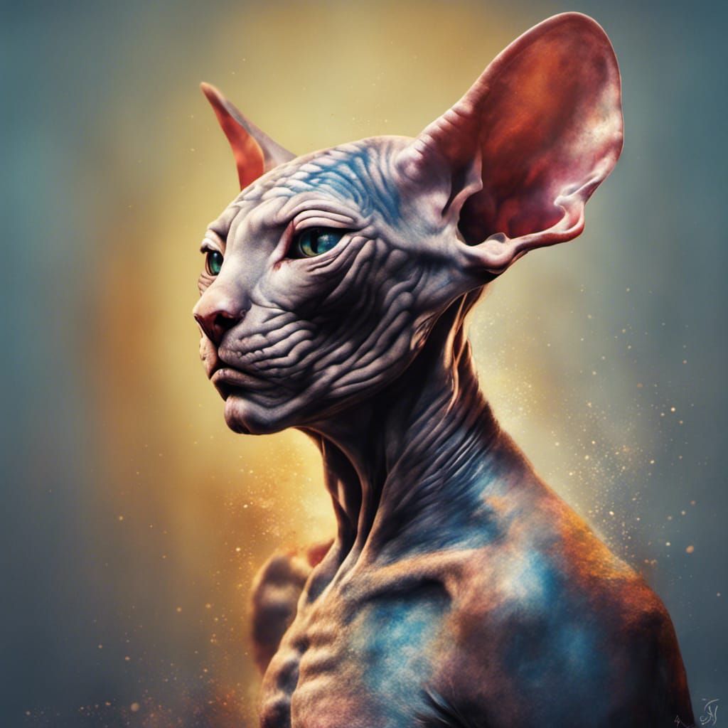 Hyperrealistic Sphynx Boss Tattoo Concept Art