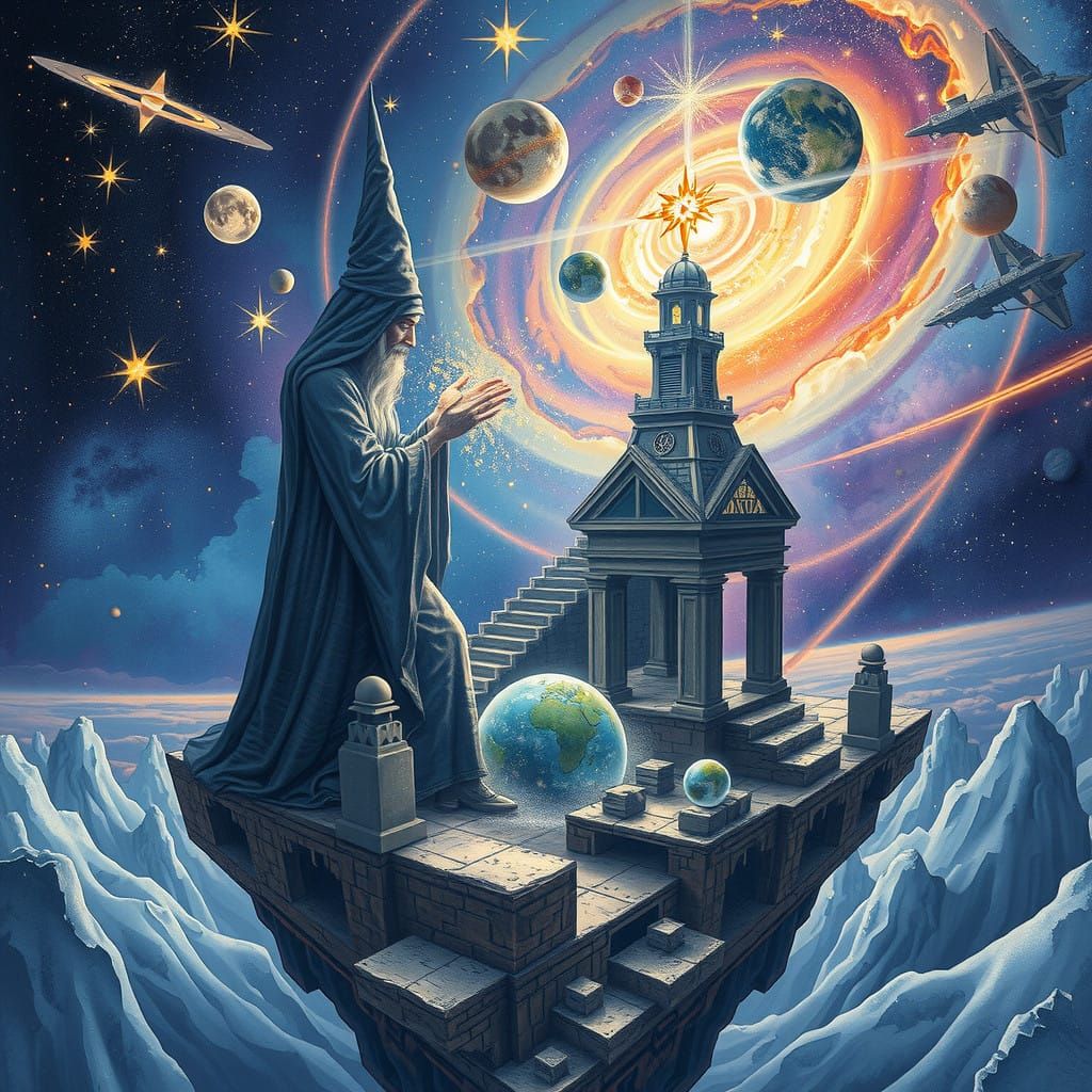 Galactic Wizard Weaves Celestial Tapestry