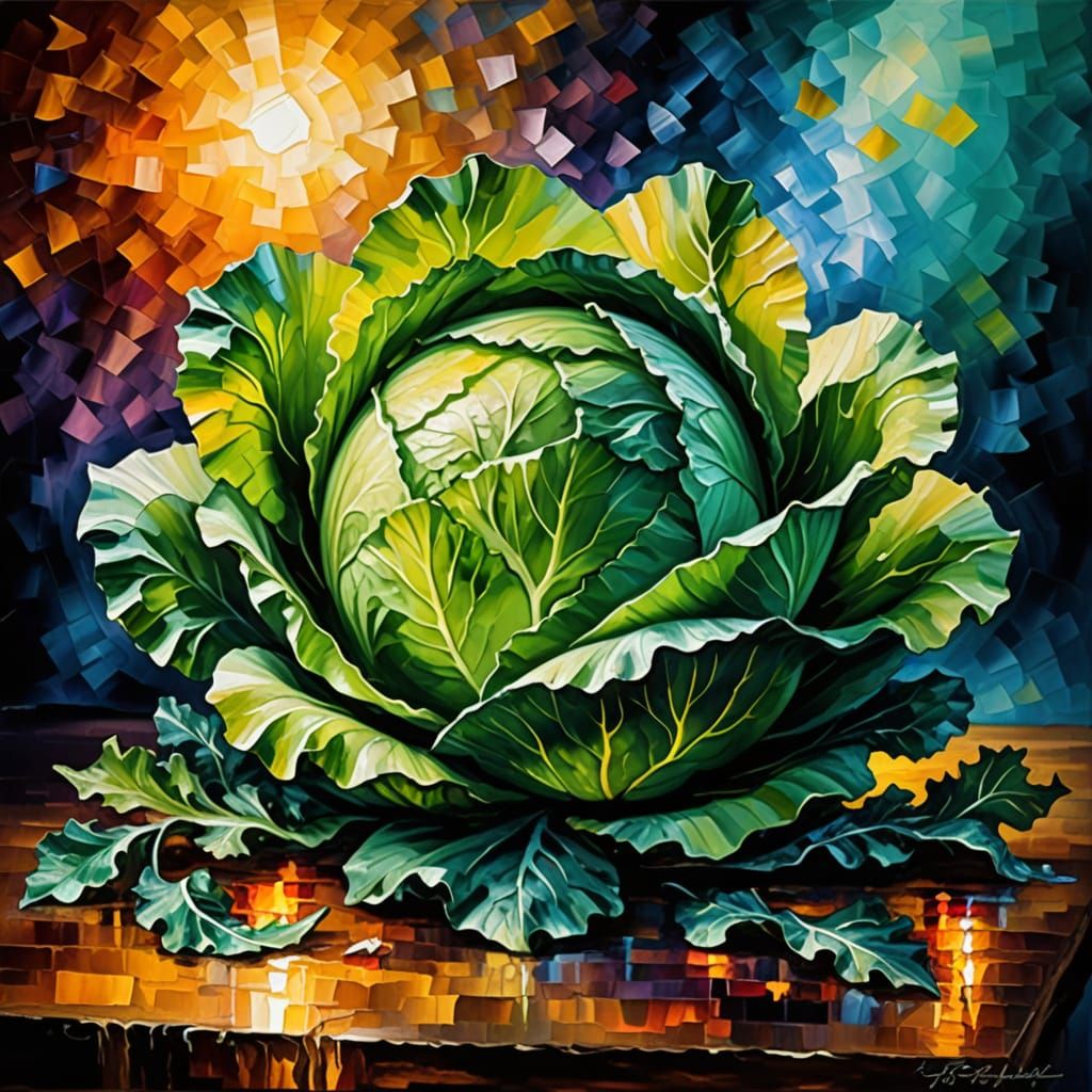 Vibrant Jadeite Cabbage in Warm, Golden Light