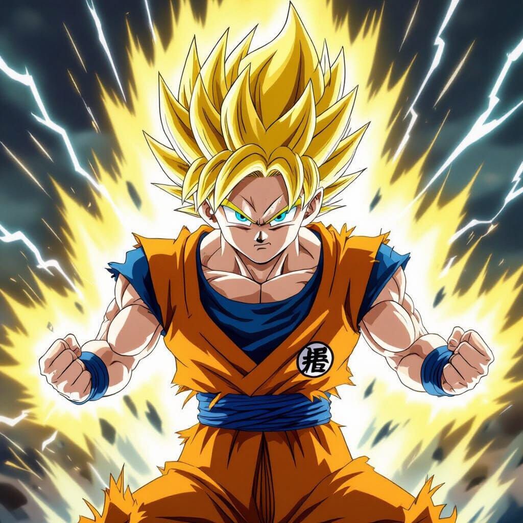 Goku Super Saiyan 2 Unleashes Golden Energy