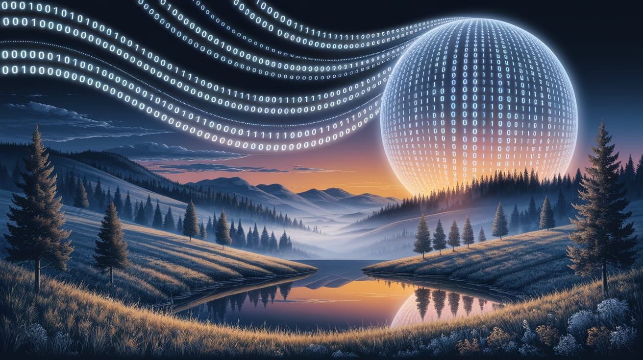 Twilight Landscape with Binary Moon