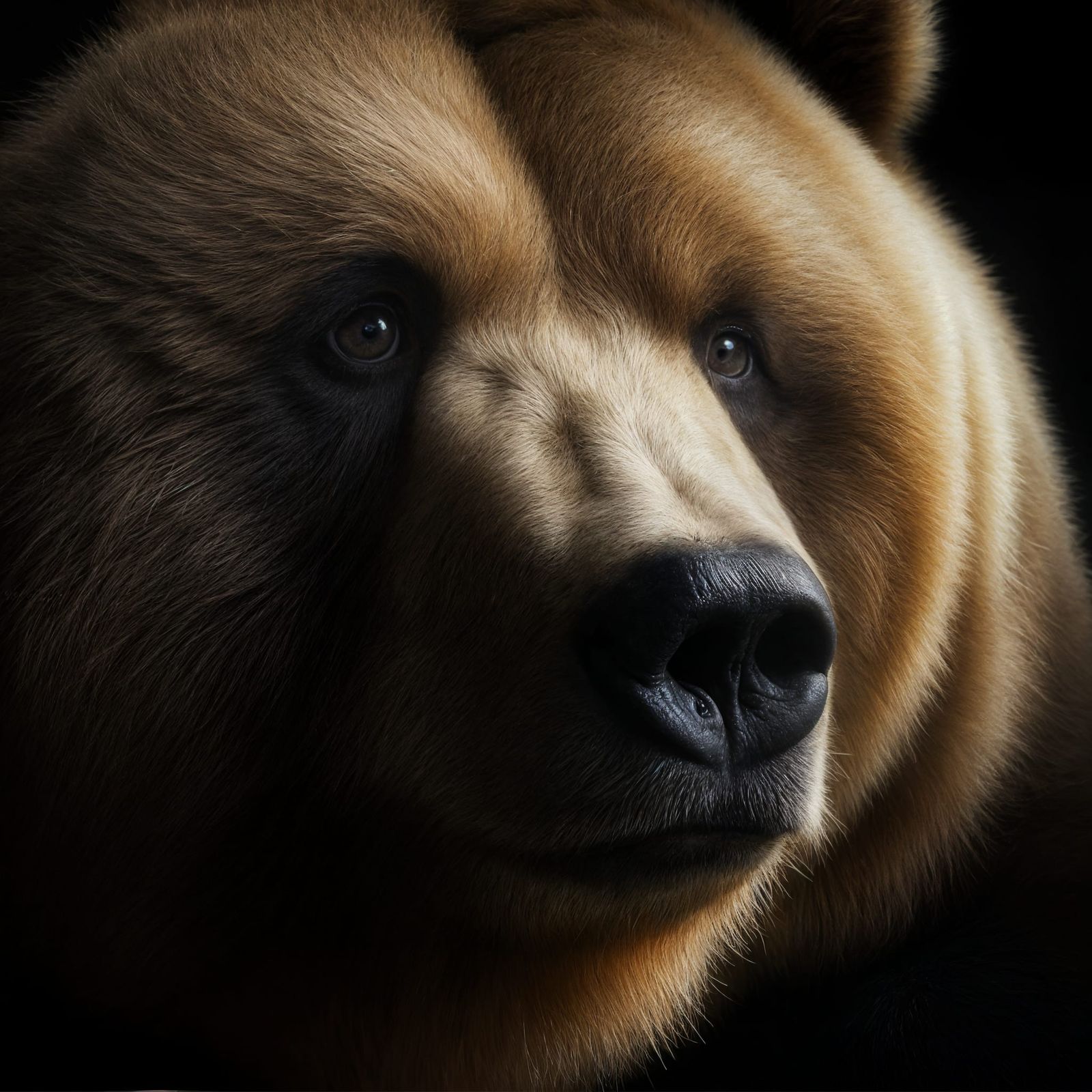 Concerned Kodiak Bear in the Dark