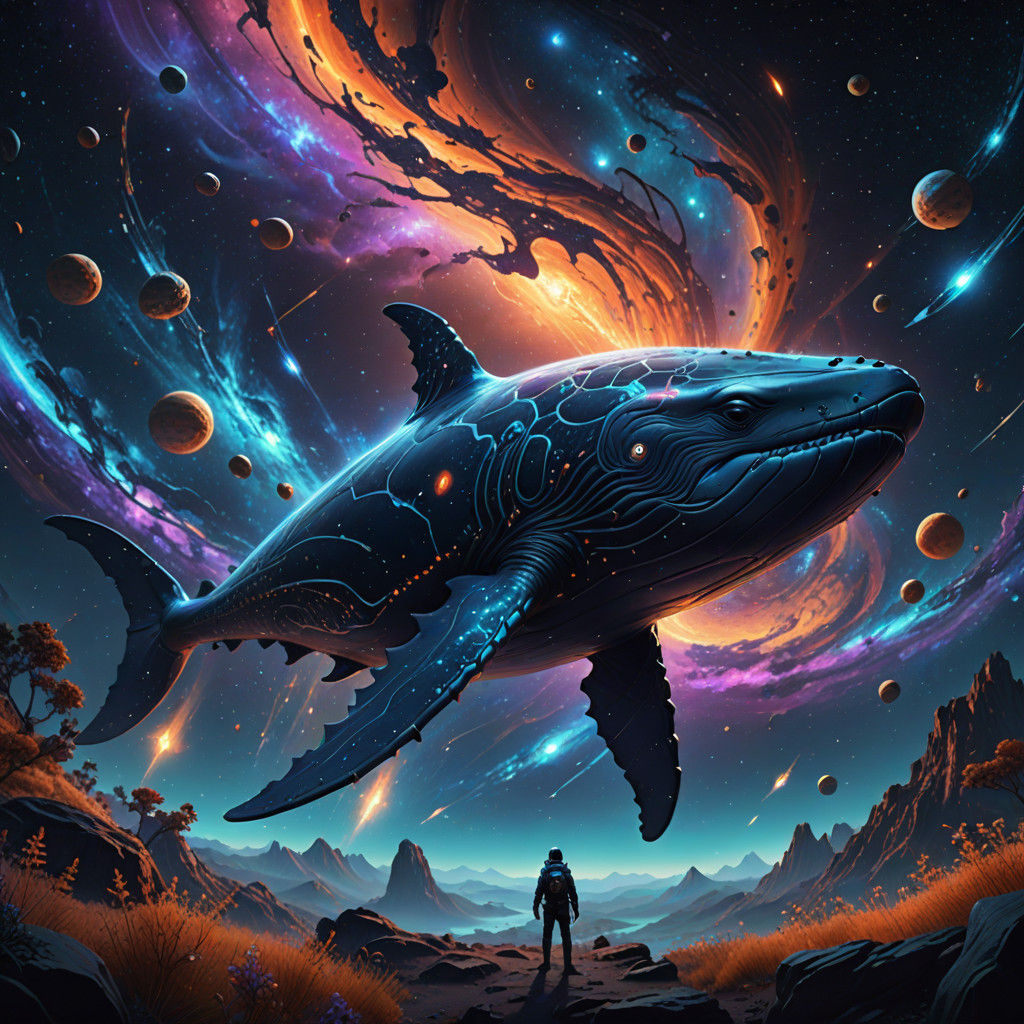 Ethereal Whale in Cosmic Nebulae