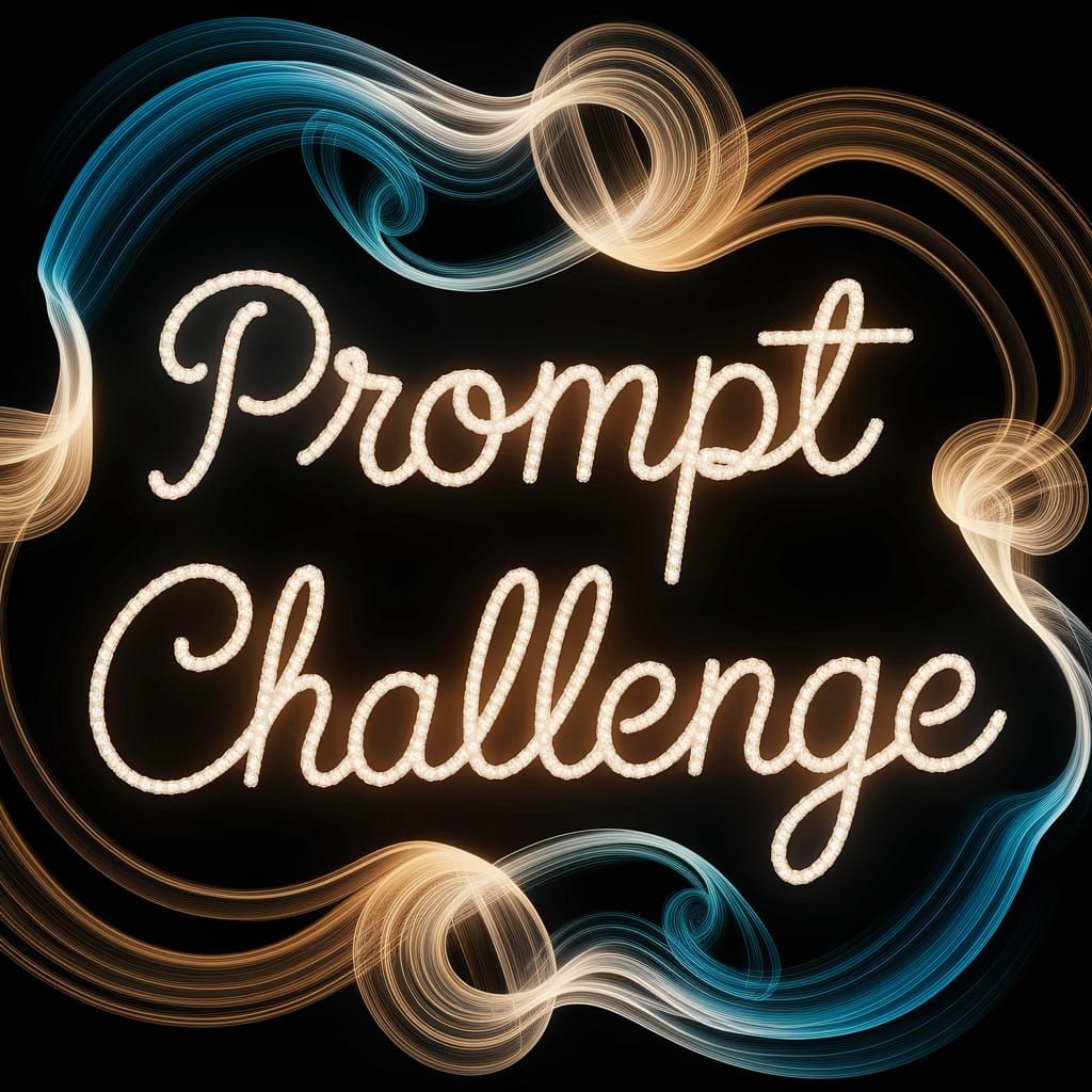 Light Painting of "Prompt Challenge" in Vivid Colors