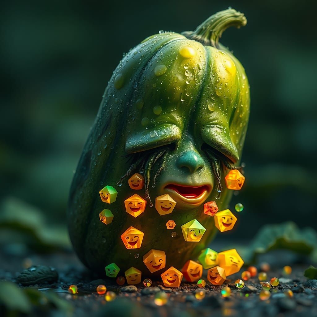 Distressed Cucumber Weeping Geometric Tears