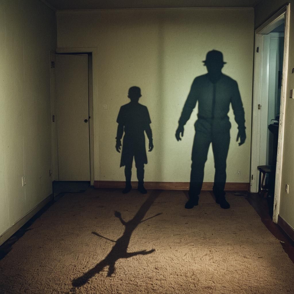 Ethereal Ghost Shadow in a Haunted House