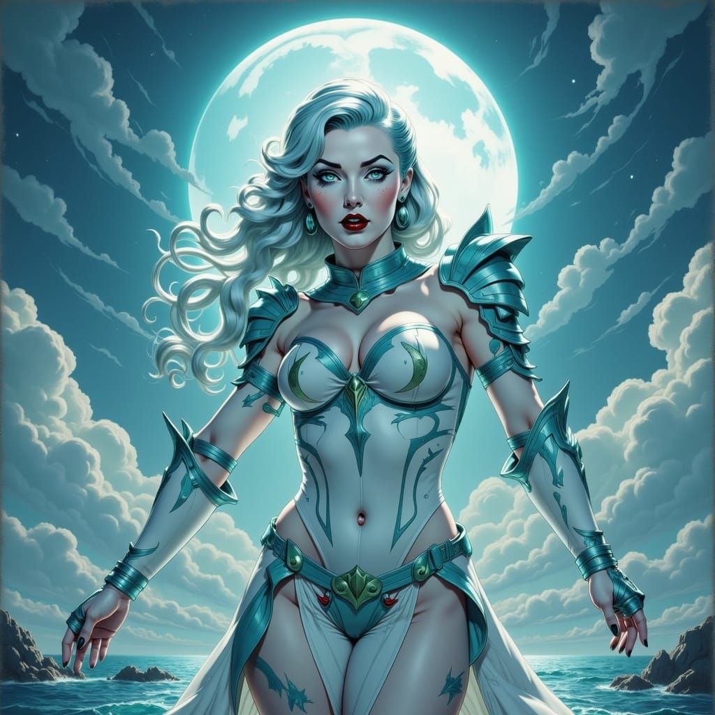 Moonlit Knight in White Armor: Anime Style