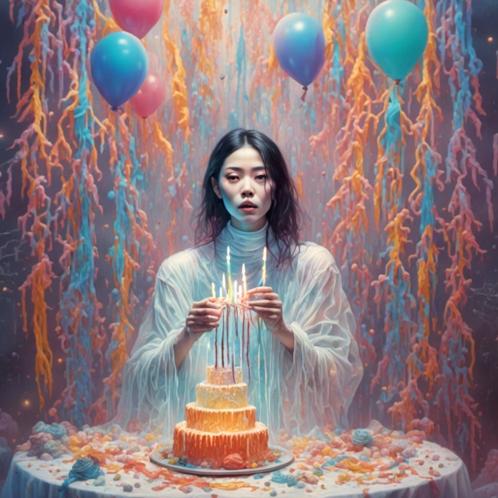 Chinese Woman in Straight Jacket at Birthday