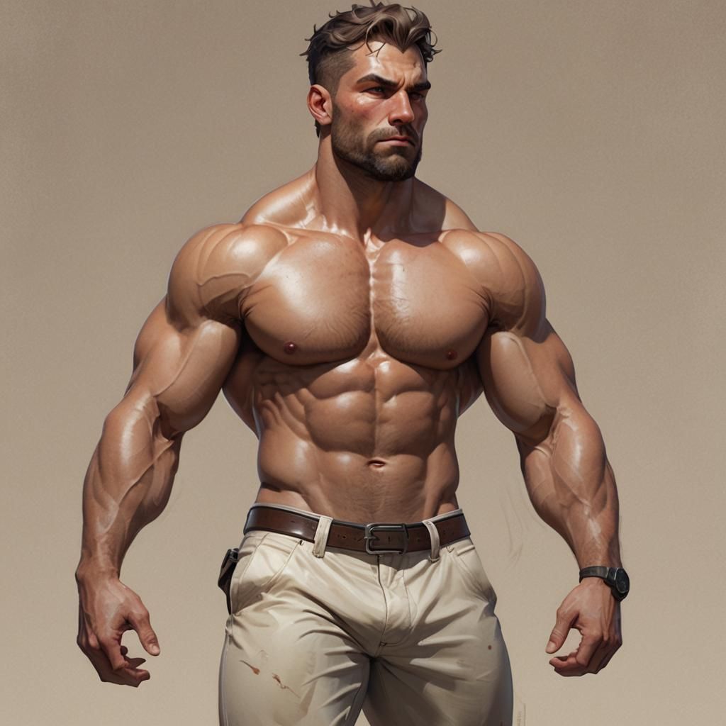 Hyperdetailed Portrait of a Muscular Man