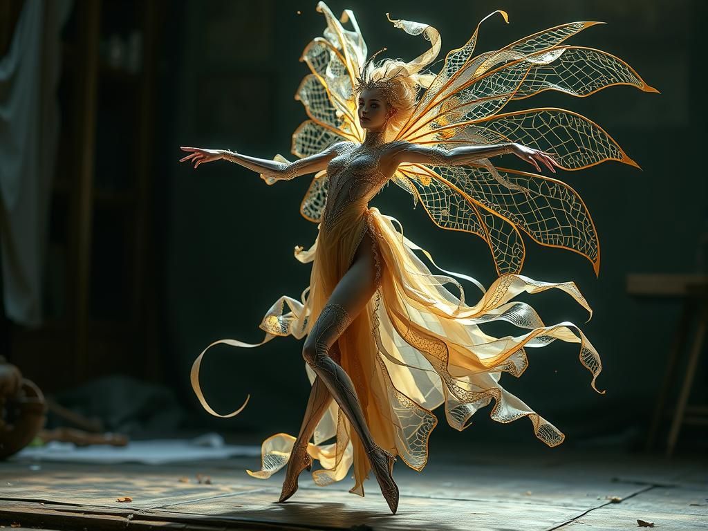 Holographic Ribbon Dancer Automata in Holopunk Style