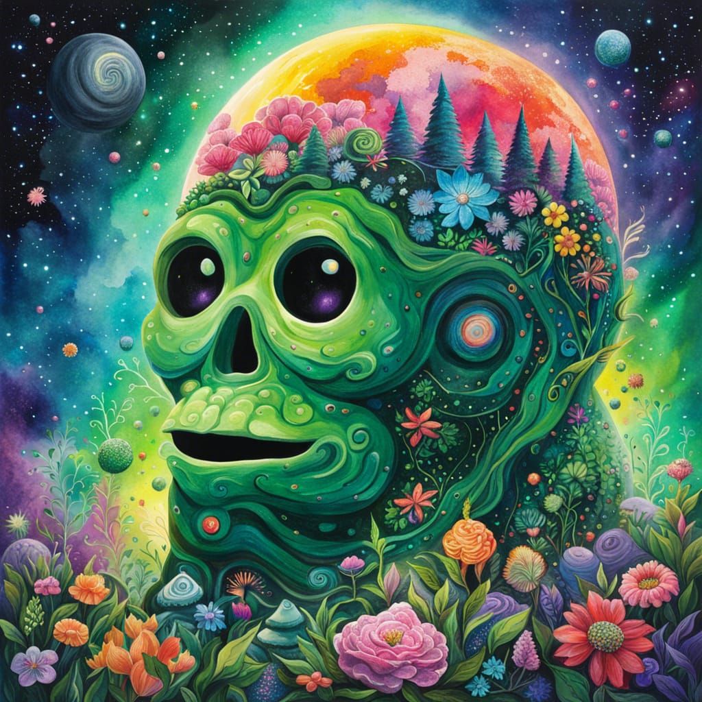 Cosmic Rock Golem in Mystical Forest Splash Art