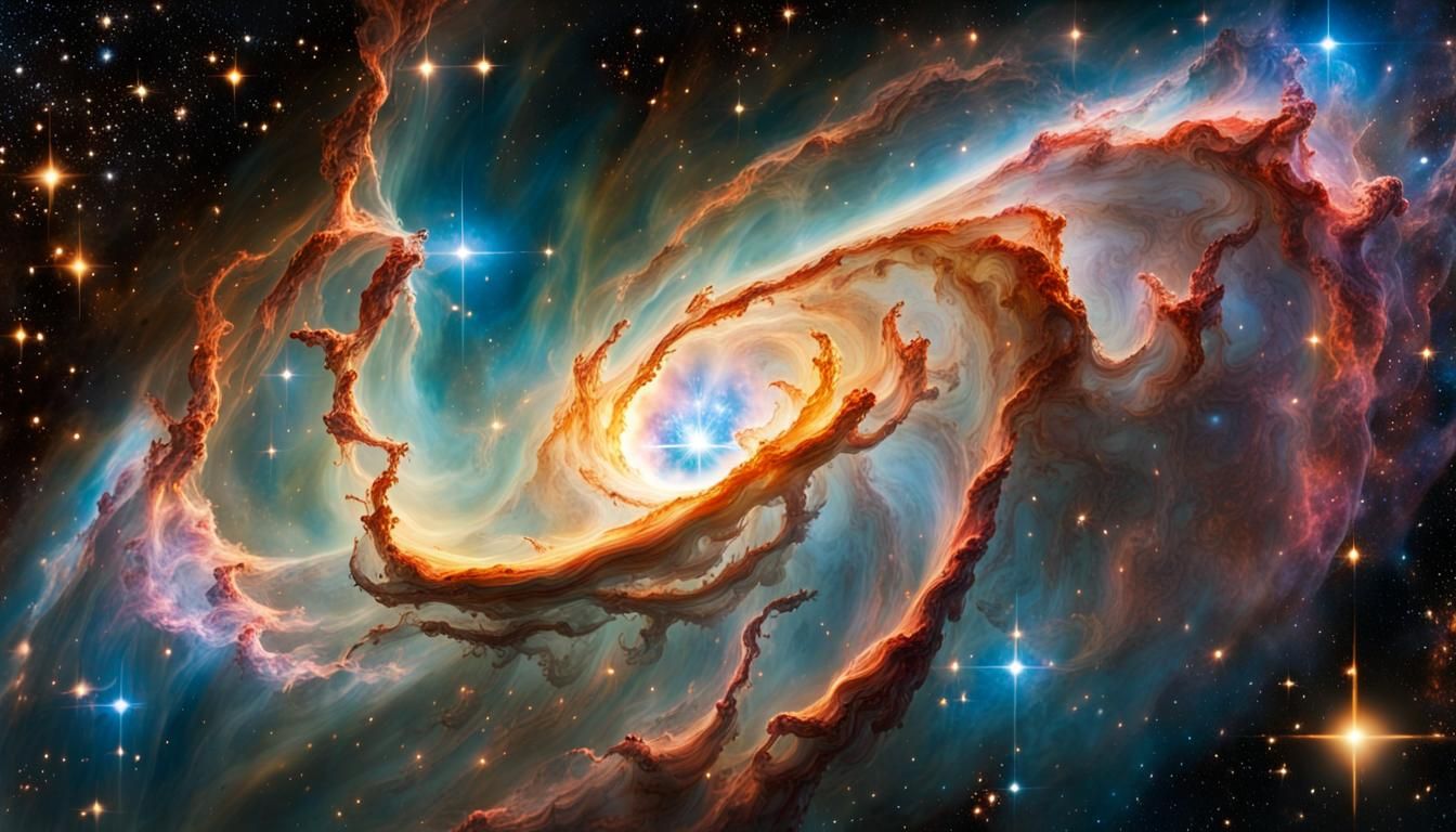 Stellar Nebula Supernova Blast Wave in Hubble Style