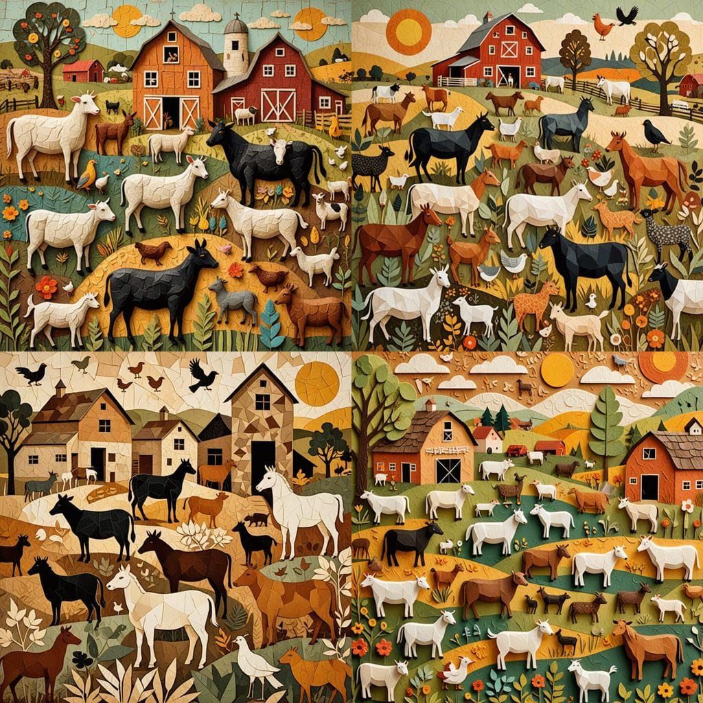 Farm Animals Artistically Crafted from Vulture Cuts