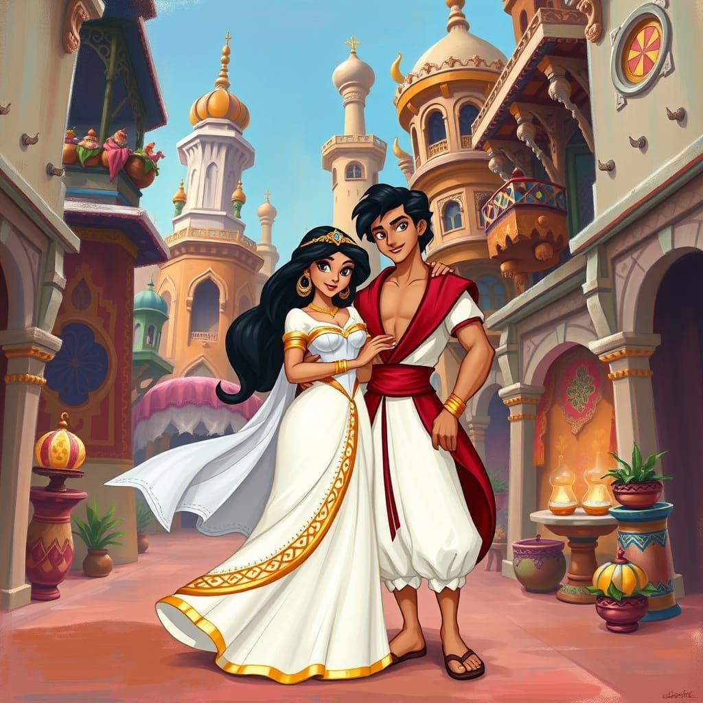 Princess Jasmine and Aladdin