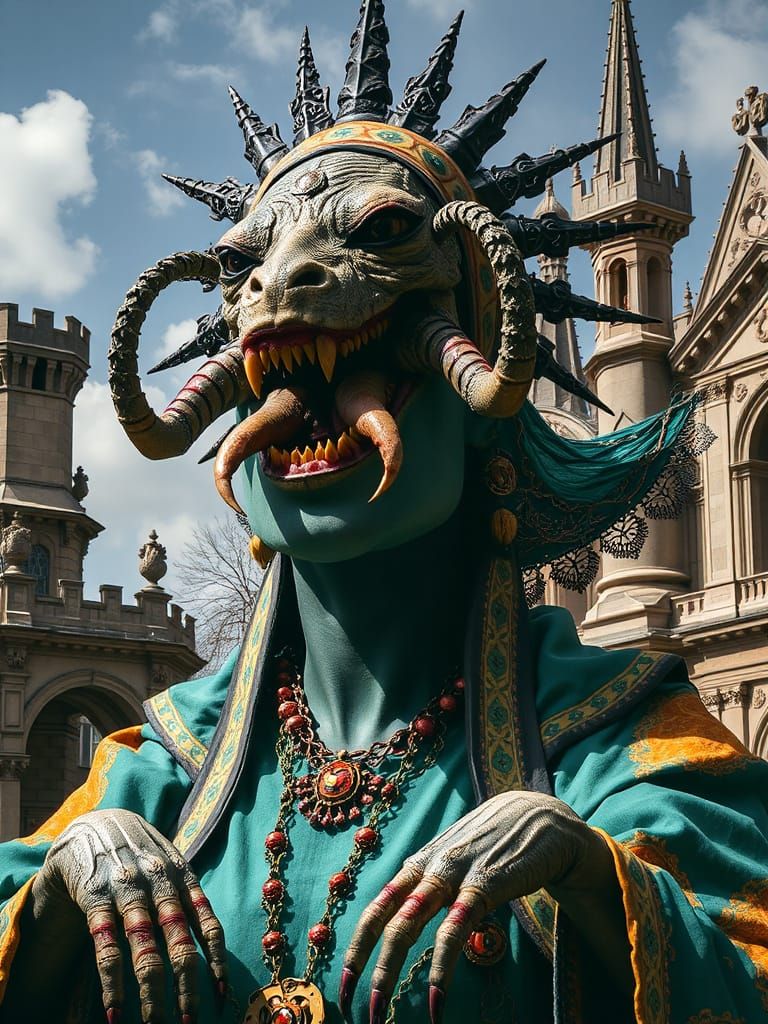 Gothic Queen with Claws in Neoplasticism Style