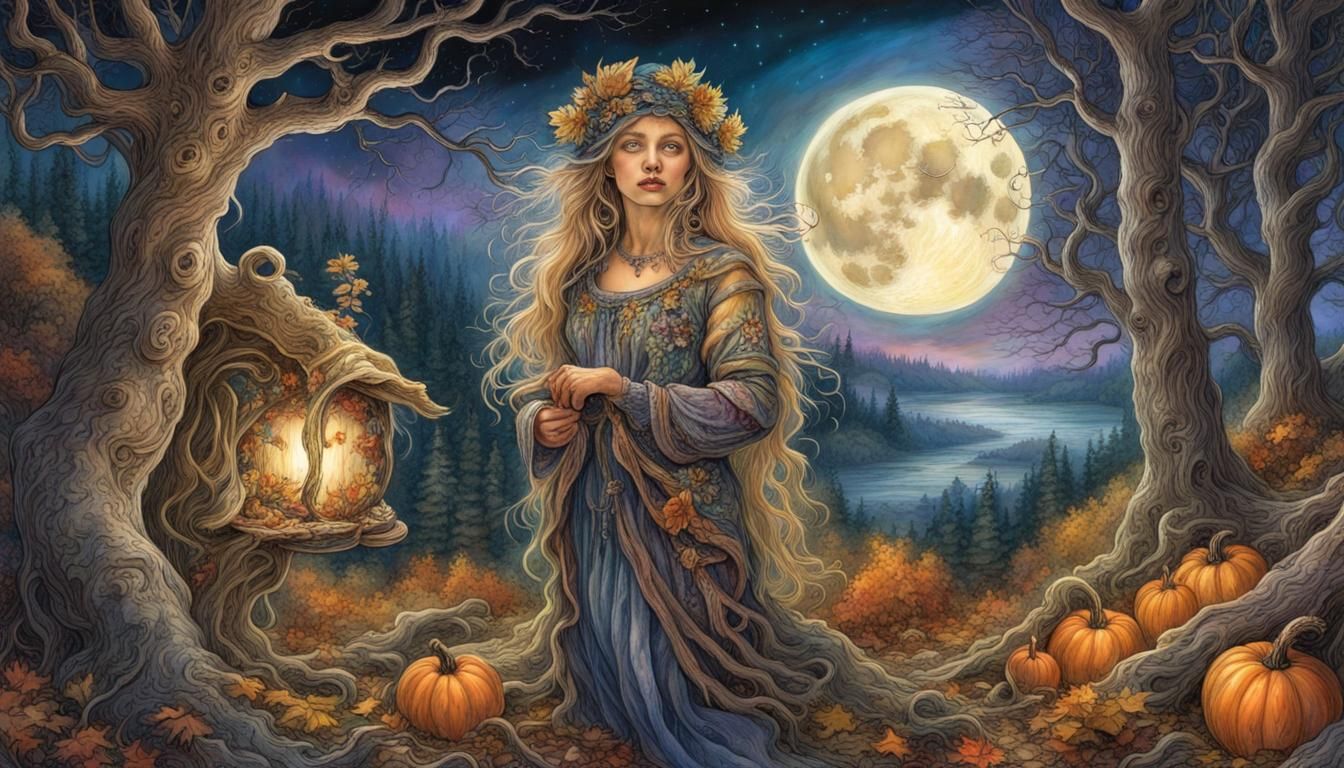 Autumn Celebration: Dark Morris Dance in Comic Book Style