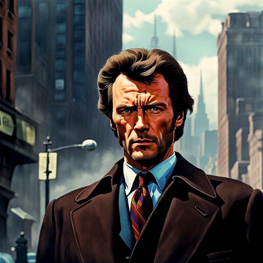 Clint Eastwood as Dirty Harry: Detailed Digital Art